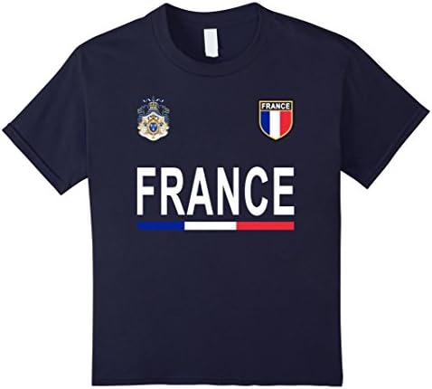 Kids France Cheer Jersey 2017 - Football French T-Shirt 8 Navy
