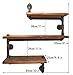 Diwhy Industrial Pipe Shelving Bookshelf Rustic Modern Wood Ladder Storage Shelf 3 Tiers Retro Wall Mount Pipe Design DIY Shelving (Silver)