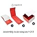 Your Gatherings - 2 Pack Gift Boxes with Magnetic Closure - Collapsible Box Set Include Tissue Paper and Velvet Ribbons, Box Folds Flat for Birthday, Wedding, Baby Shower Gifts (12x8x4, White/Red)