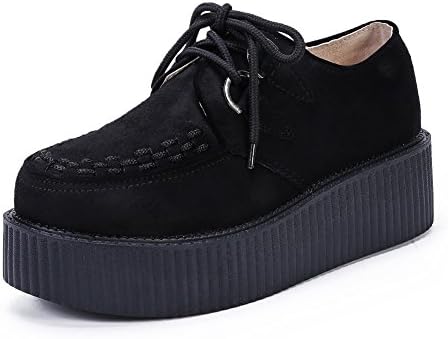 Women's Creepers Wedge Platform Shoes Lace-Up Flat Fashion Oxford