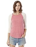Alternative Women's Baseball T-Shirt, Eco Summer Berry/Eco Ivory, Large