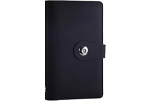 SUSOYAOCHEN 100 Envelope Challenge Binder with Lock, Savings Challenges Book with Envelopes,Envelopes Money Saving Challenge Savings Binder Successfully Reach Your Savings Goals (Black A)