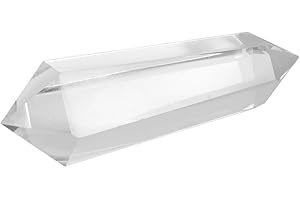 Rockcloud Rock Quartz Healing Crystal Double Terminated Point Faceted Prism Reiki Stone Figurine