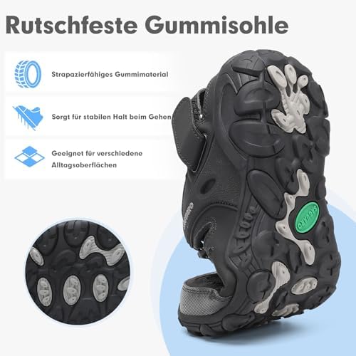 Trekkingsandalen Herren, Geschlossene Sandalen, Schwarz 37