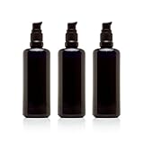 Infinity Jars 100 Ml (3.4 fl oz) Black Ultraviolet Glass Push Pump Bottle 3-Pack