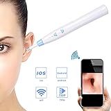 Wireless Otoscope WiFi Ear Endoscope Earwax Removal Curette HD 720P Waterproof Digital Ear Cleaning Tool with 6 Adjustable LEDs for iPhone/Android Smartphone/iPad