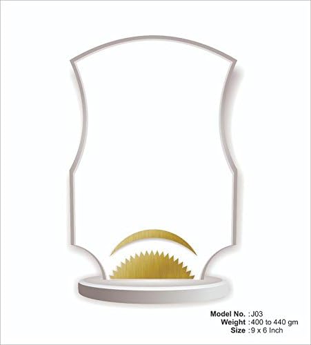JD Acrylic Crystal Mementos and Trophy (Size: 9" x 6"-inches) J03