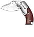 KUBEY Folding Pocket Knife with Wooden Handle Drop Point Shaving Sharp Blade Thumb Hole One Hand Opening for Outdoor Hunting Camping Tool (DM083-1)