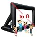 Outdoor Movie Screen - 16 FT Inflatable Projector Screen - Family Screen Tent + Printable Party Theme Movie Ticker Templates - Lightweight & Easy to Inflate - Family Pool Canvas Tent by Nozzco primary