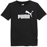 PUMA Womens Essentials Logo Crew Neck Short Sleeve Casual Tops Casual - Black