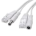 OdiySurveil 2Kits Passive PoE Injector and Splitter Kit with 5.5x2.1 mm DC Male and Female Connector(White and Black)