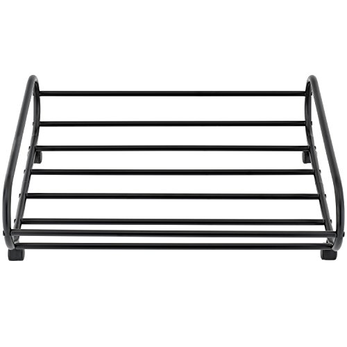 MyGift 24Inch Rolling Stainless Steel Black Metal Under Bed Storage Cart, Space Saving