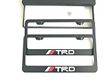 MAX WHOLESALE TRD Stainless Steel License Plate Frame Rust Free With Bolt Caps For Toyota Cover (2-Black)