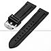 New 24mm Military Men's Black Silicone Rubber Replacement Watch Band Straps WB2407