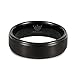 Will Queen 6mm Men's Black Matte Tungsten Wedding Bands with Step Edges Comfort Fit Design Engagement Rings for Couples Personalized Anniversary Unique Wedding Ring (8)