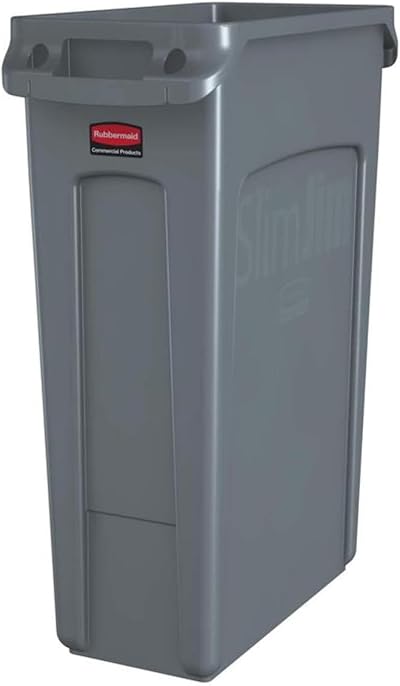 Rubbermaid Slim Jim Vented Container 87 L Tall Waste Bin Grey