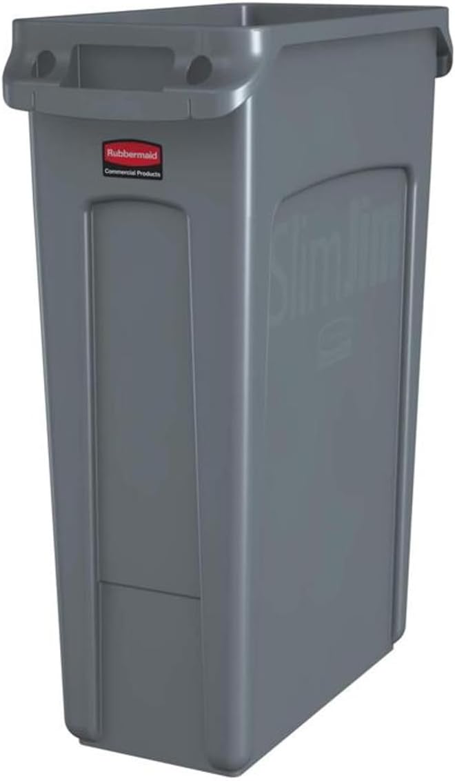 Rubbermaid Slim Jim Vented Container 87 L Tall Waste Bin Grey