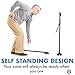 Pivit Adjustable Folding Walking Cane with LED Flashlight | 360 Degree Roller Walk Stick Feet | Premium Foam Handle & Wrist Strap | Foldable Polished Sleek Scratch-Resistant Anodized Aluminum | Black