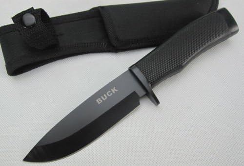 Buck Straight Blade Survival Camping Hunting Fishing Tool ti Fixed knife 7