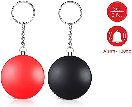 Catsonic Personal Alarm, Pocket Alarm, Keychain with 130db Alarm, Self-Protection for Woman and Children, Alarm Keychain, Set of 2, Safety for your Family, in Black, Red