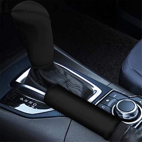 Dolyues Car Interior Decorative Pure Black Gear Shift Knob Cover Handbrake Handle Cover Protector Set, 2 Pcs Stylish Automotive Interior Decor Accessories for Women and Men Universal Fit: Home Improvement