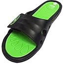 Womens Velcro Anti Slip Comfy Slide Sandals Home Flats Shoes Shower Slip On Slipper, Green, 8 B(M) US