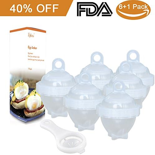 Egg Cookers, 7 PCS Eggies Egg Cooker Hard Boiled Eggs without the Shell