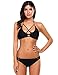 Ekouaer Bikini Women Halter Solid Color Bikinis Triangle Swimsuits