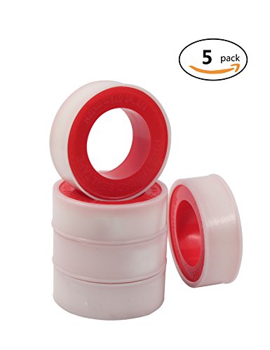 TOVIA 5 Pack Teflon tape-1/2 x400inch,Thread seal tape-Used for plumber work to warp galvanized pipe,PVC, connector,garden hose,valve - Thumbnail 5