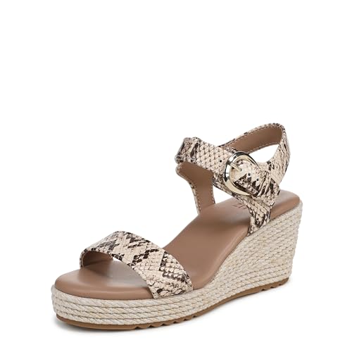 Naturalizer Women's Stella Sandal Beige Snake Print Leather 6 M