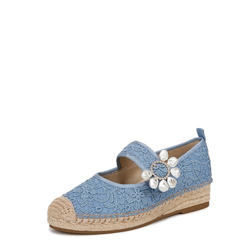 Sam Edelman Women’s Maddy Mary Jane Flat Royal Sky Blue Lace 10 Medium