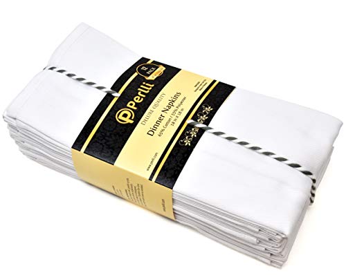 Cotton Cloth Dinner Table Napkins White - 12 Pack (18 inches x 18 inches) Reusable Soft Comfortable for Wedding Party Restaurant Dinner Hotel |for Events and Regular Home use