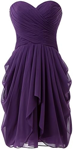 Dressy New Star Women's Chiffon Bridesmaid Dress Short Homecoming Prom Dresses Purple US4