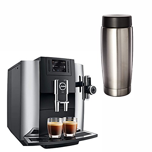 Jura 15097 Automatic Coffee Machine E8, Chrome with Jura 65381 Stainless-Steel 20-Ounce Milk Container with Lid