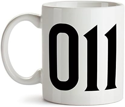 011 Mug - Eleven Mug - Stranger Super Cool Funny Things and Inspirational Gifts 11 oz ounce White Ceramic Tea Cup - Ultimate Travel Gear Novelty Present Sweets Holder - Joke Fun