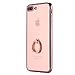 iPhone 8 Plus Case,iPhone 7 Plus Case, Ultra Thin Clear Luxury TPU Rose Gold Bumper Case Cover with Built-in Ring Grip Holder for Apple iPhone 8 Plus/iPhone 7 Plus