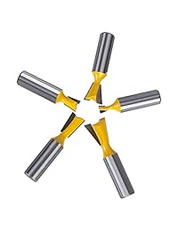K Kwokker   Juego de 5 piezas de herramientas para enrutador de lengua y ranura de 1 2" de vástago de paleta de fresadora de madera para la construcción de cajas cajones y finas obras de carpintería