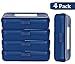 1InTheOffice Pencil Box, Translucent Blue, Plastic Pencil Boxes, 4 Pack
