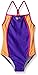 Speedo Little Girls' Mesh Thin Strap 1 Piece, Royal Purple, 12