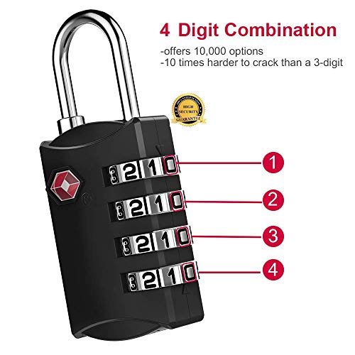 TSA Approved Luggage Lock, Travel Lock, 4 Digit Combination Lock for