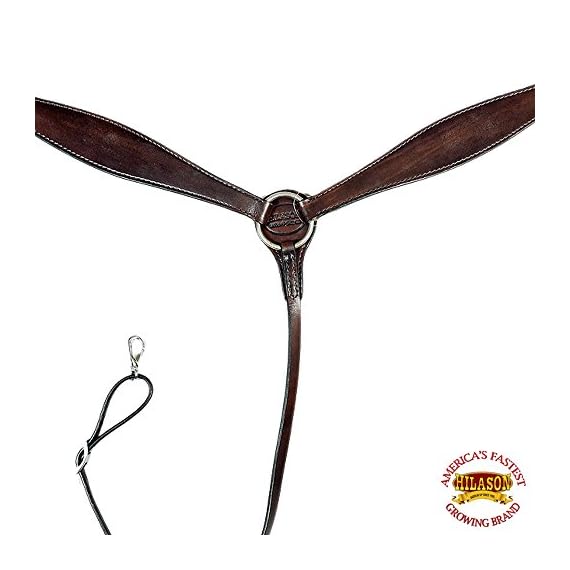 HILASON-WESTERN-LEATHER-HORSE-BREAST-COLLAR-DARK-BROWN
