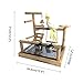 Mrli Pet Playground for Birds Cockatiel Lovebird Parakeet Finch Canary – Parrot Play Stand Wood Table Top Perch Gym Playpen Ladder with Feeder Cups Toys Exercise Playthumb 2