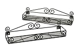 2 Wall Mounted Black Spice Racks - Single Tier Hanging Organizers – Pantry/Kitchen Storage Rack - Handcrafted Metal Scroll Design by Unum – 2 Pack ()