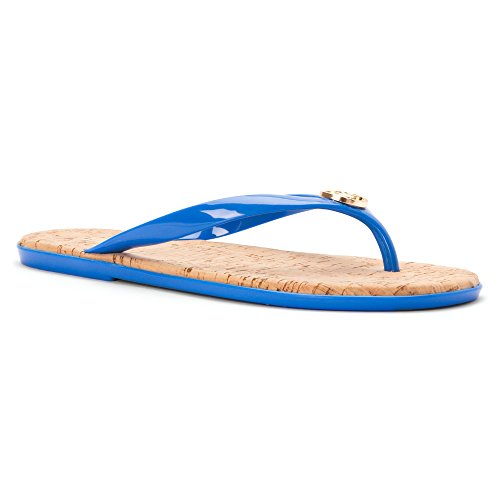 michael kors blue flip flops