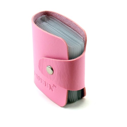 PUEEN Nail Stamp Plate Synthetic Leather Case Holder Organizer Nail Image Stamping Plates Case - Pick Your Color (Pink)-BH000171