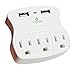 CrestSet Portable USB Wall Plug Charger, 460 J Surge Protector, 2 USB Ports 3 AC Ports - Travel Office Home - Charges iPhones all models (and 13 & 14), iPads, Laptops, Tablets, Bathroom, Kitchen etc