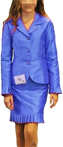 Zhoumei Girls' Long Sleeve Ruffles Skrit Dress Interview Pageant Suits 12 Blue