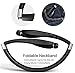 Bluetooth Headphones Wireless Neckband Headset – Sweatproof Foldable Earphones with Mic, Retractable Earbud and 16 Hours Play Time for iPhone Android Cellphone Tablets TVthumb 4