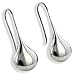 Classic Smooth Puffed Teardrop Sterling Silver Hook Earrings