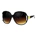 Womens Extra Oversized Round Designer Fashion Exposed Lens Butterfly Sunglasses Brown